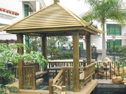 防腐木涼亭